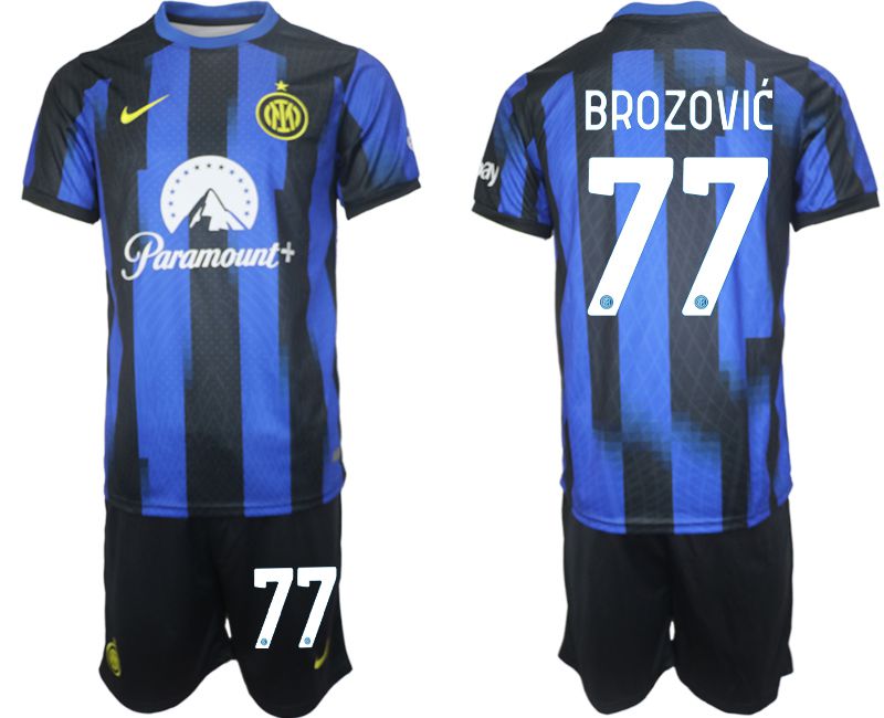 Men 2023-2024 Club Inter Milan home blue 77 Soccer Jersey
